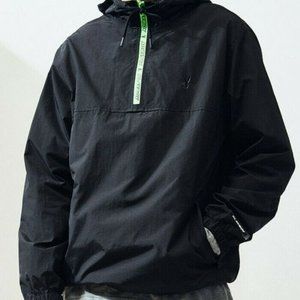 Playboy x Pacsun Black Technical Quarter Zip Windbreaker Jacket | Size L Large